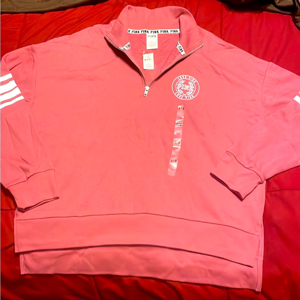 Victoria Secret Pink 1/4 Zip NWT LG